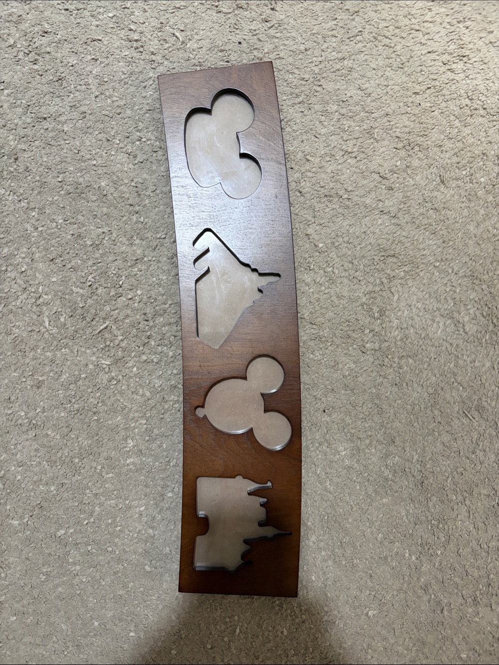 Disney Parks Wooden Brown Picture Frame with Disney Themed Cutouts